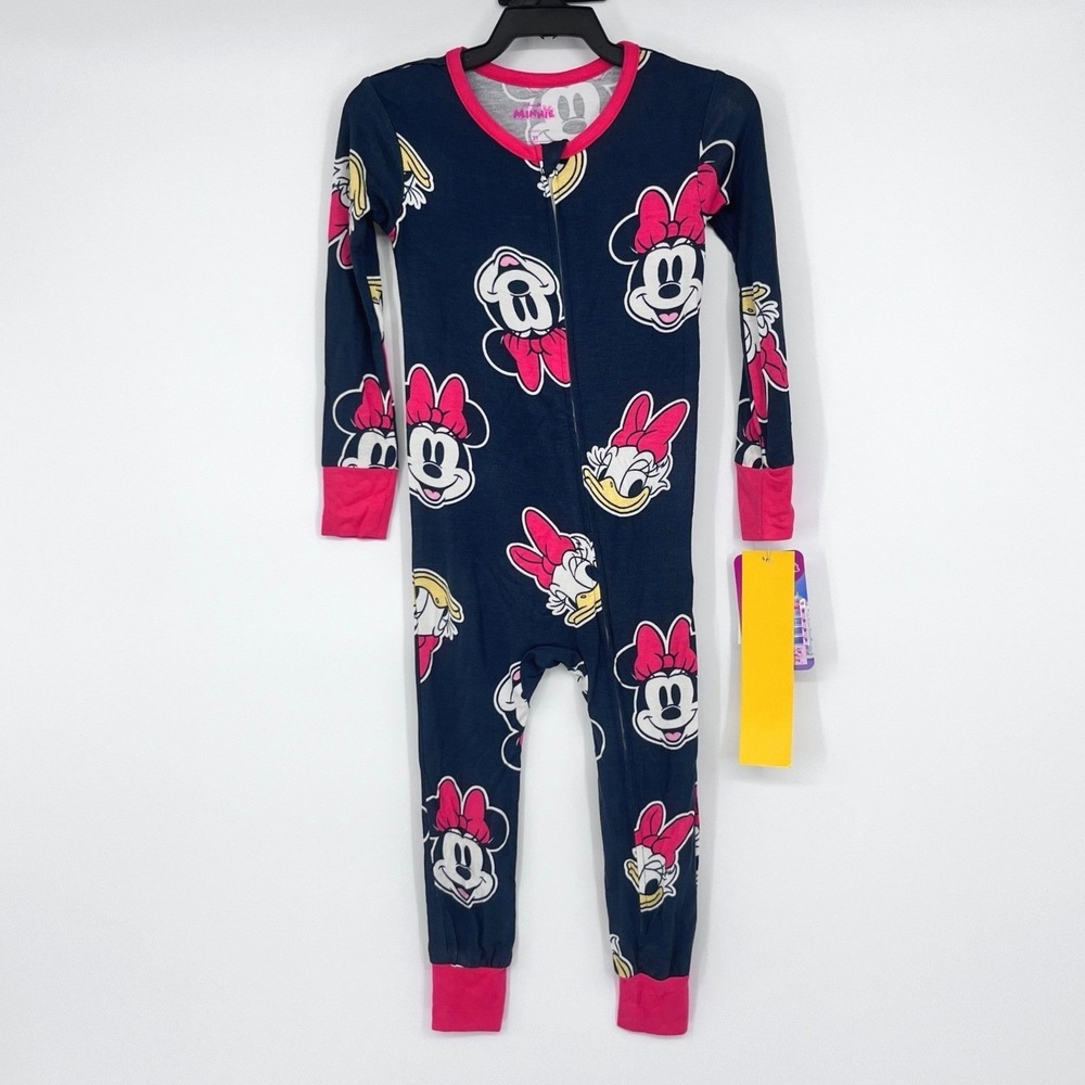 Disney Minnie Mouse Daisy Duck Toddler Girls Pajamas Sleepwear 2T Navy Pink NEW